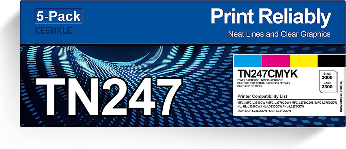 TN-243CMYK TN247 – 5 Cartucce Toner Compatibili Per Brother MFC-L3750CDW, HL-L3210CW, DCP-L3550CDW (2 Nero + 3 Colori) - 2