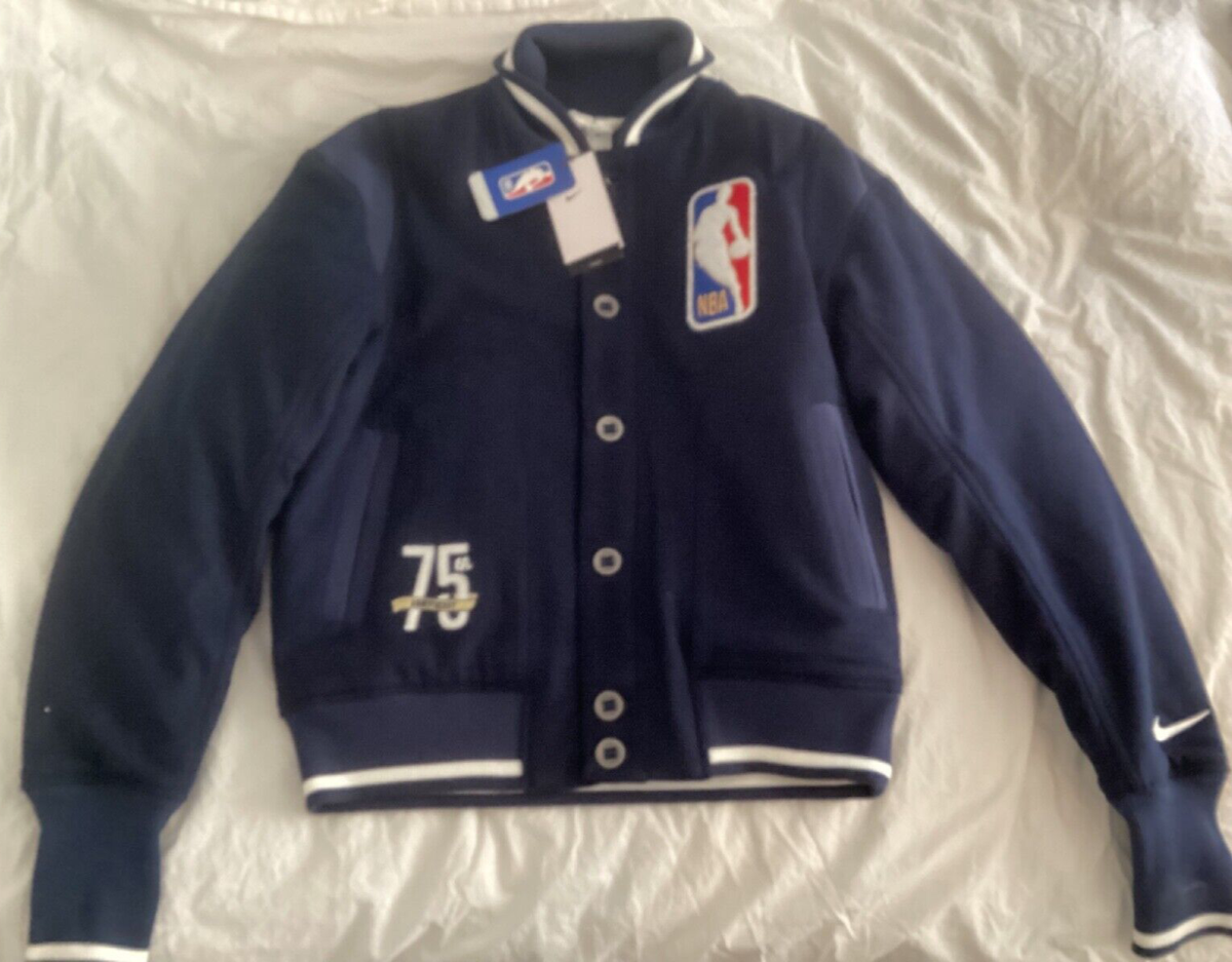 NBA 75th Anniversary Wool Bomber Jacket w/ Various Patches Dark