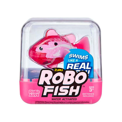 Zuru ROBO FISH Alive Hot Pink Color Changing Water Activated Fish Toy, New!