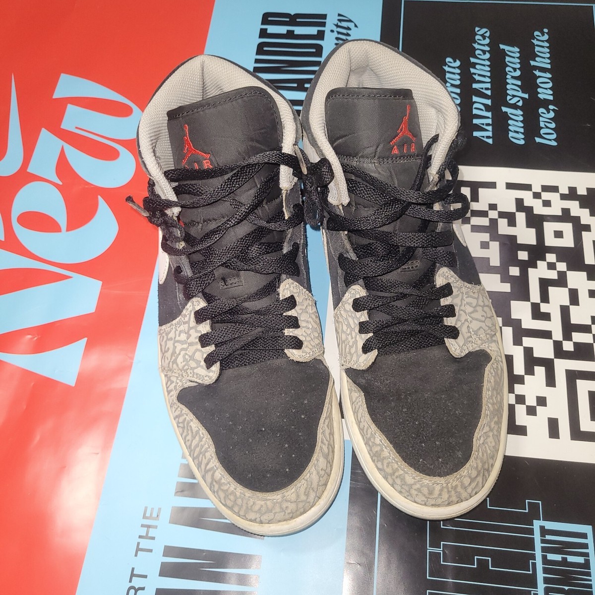 Nike Air Jordan 1 MID SE Elephant Print Mens Sz 9.5 | eBay