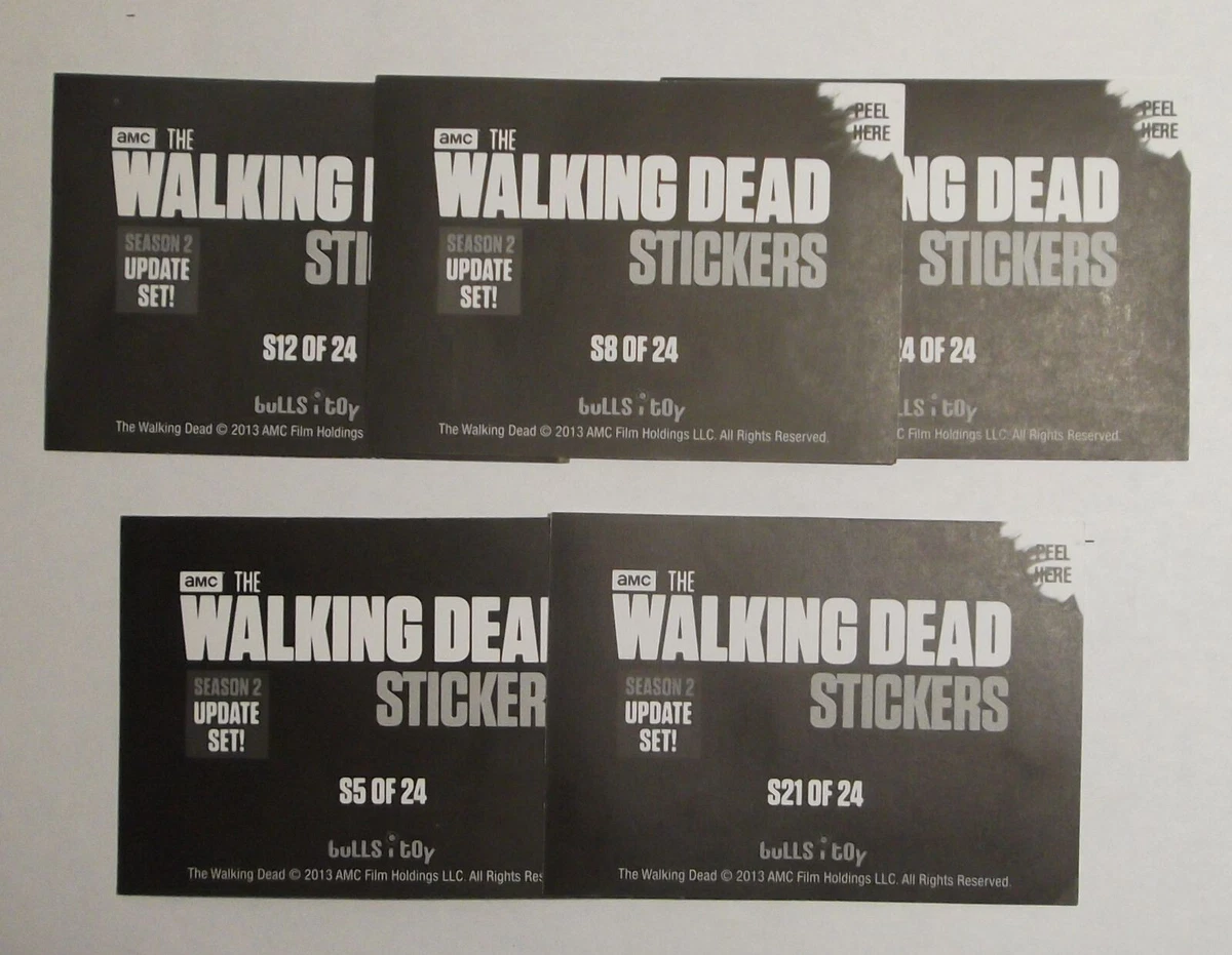 2013 The Walking Dead Season 2 update dog tags sticker lot S5 S8 S12 S21 S24