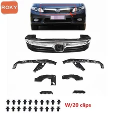 For CIVIC Sedan 2012 Front Upper Grille Chrome/6 Bumper Headlight Grill Brackets