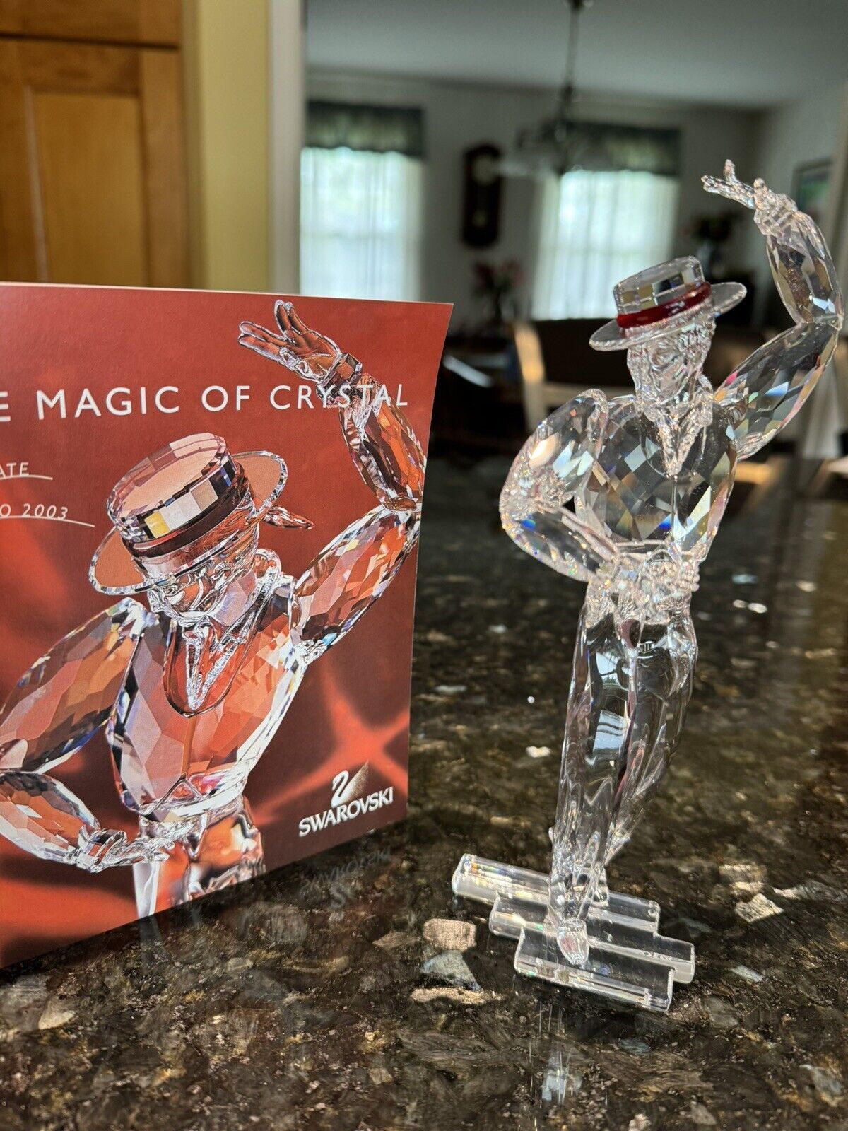 Swarovski Crystal Figurine 2003 Antonio Magic of Dance NIB w/COA, plaque