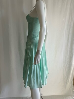 Reiss Womens Dress Fit & Flare Panel Inset Pleated Mint Green Size 8 | eBay