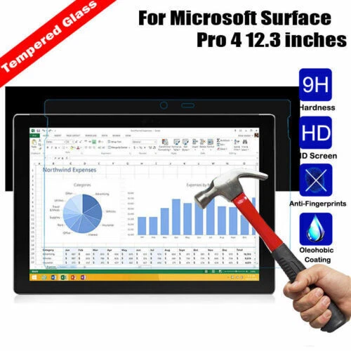 2Pcs For Microsoft Surface Pro 7 6 5 4 3 2 Tempered Glass Screen Protector Cover - Image 2 of 4