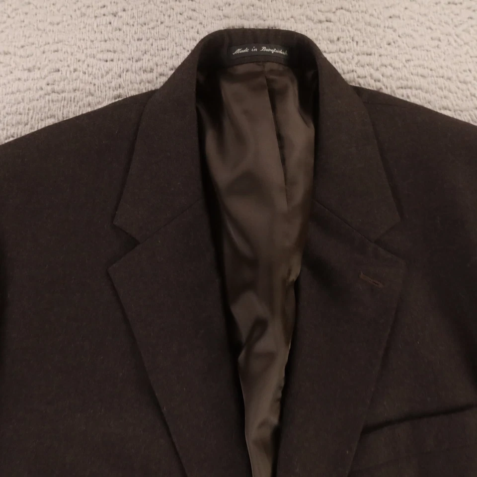 Serge Twill Jacket L Black Brushed Flannel Wool Twill Blazer Metal Buttons 44R - Image 2 of 4