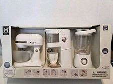 NEW-3 Pc-MEMBER'S MARK GOURMET KITCHEN APPLIANCE PLAYSET KITCHENAID-White-works