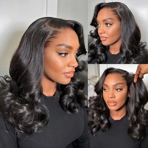 Parrucche Capelli Umani Body Wave 13x4 HD Trasparente Pizzo Frontale Onda Sciolta 250 Densità - Foto 8 di 13