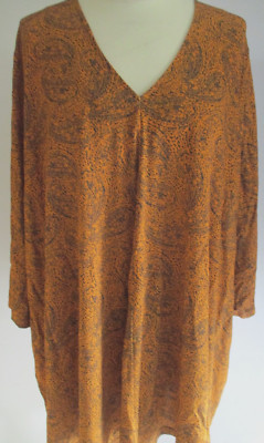 SELECTION by ULLA POPKEN@hochwertige TUNIKA SLINKY-SHIRT Paisley-Design Gr.54-56