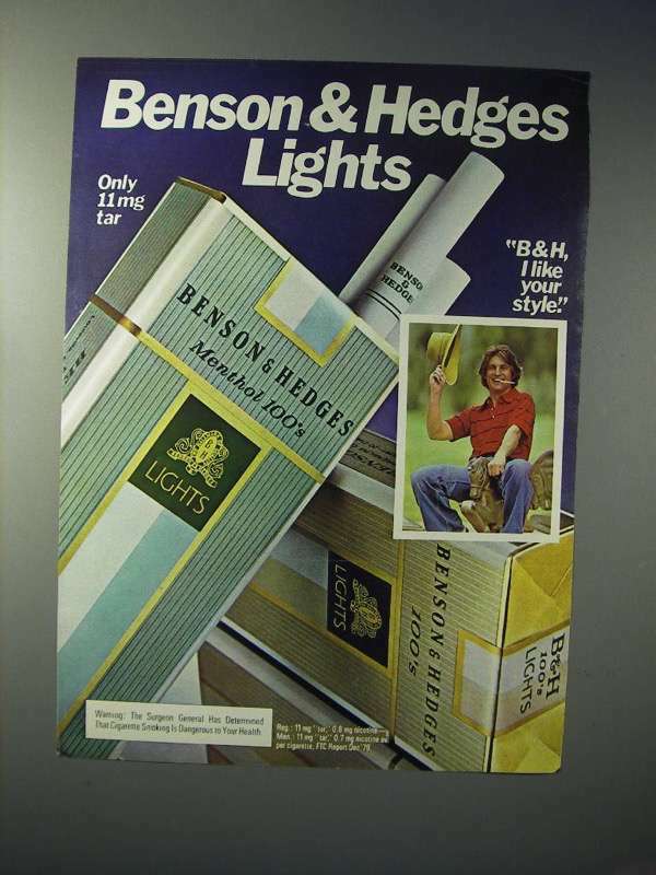 1980 Benson & Hedges Lights Cigarettes Advertisement