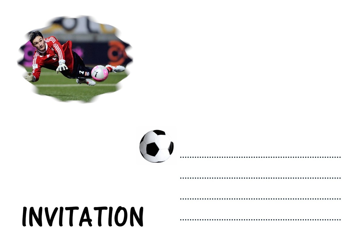 5 Ou 12 Cartes Invitation Anniversaire Foot Lloris REF 365