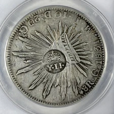 1834 Philippine Counter Mark on 8 Reales. Silver Libertad. ANACS VF 20.