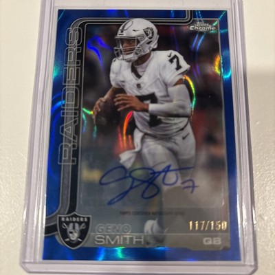 Topps 2025 Chrome Geno Smith Las Vegas Raiders Blue Auto Var BA-GS 117/150