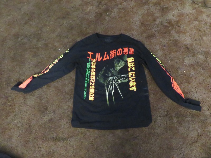 Nightmare On Elm Street Freddy Krueger JAPANESE PRINT Long Sleeve Shirt - Medium