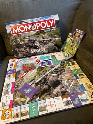monopoly scouts Brettspiel, Fähigkeiten fürs Leben, Hasbro, Familienspaß, versiegelte Häuser