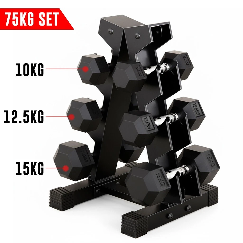 Hex Dumbbell 3 Tier Rack Storage Stand Tree With Dumbbells Set Home Gym fitnes
Opens in a new window