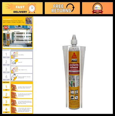 High Strength Anchoring Adhesive 10.1oz - Fast Setting, Self-Mixing for Concrete