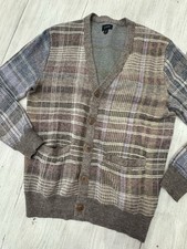 Men  s J Crew Plaid Cardigan Size Small