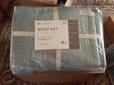 KASENTEX Oversized Queen Velvet Quilt Set 102"x106" Soft and Cozy
