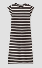 NWT Everlane The Muscle Tee Striped Midi Dress Sustainable 100% Cotton, B & W, M
