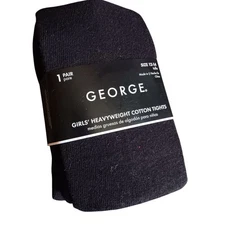 George Girls Heavyweight Cotton Tights Size 12-14 Black One Pair New NIB