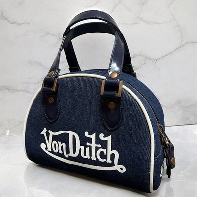 Vintage Von Dutch Denim Mini Boston Bag Sporttasche y2k