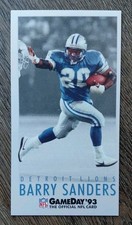 Barry Sanders, 1993 Game Day NFL  CARD #20, Detroit Lions 