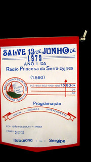 Rarissimo gagliardetto fr. Radio Princesa da Serra Brasile QSL radio dx ing