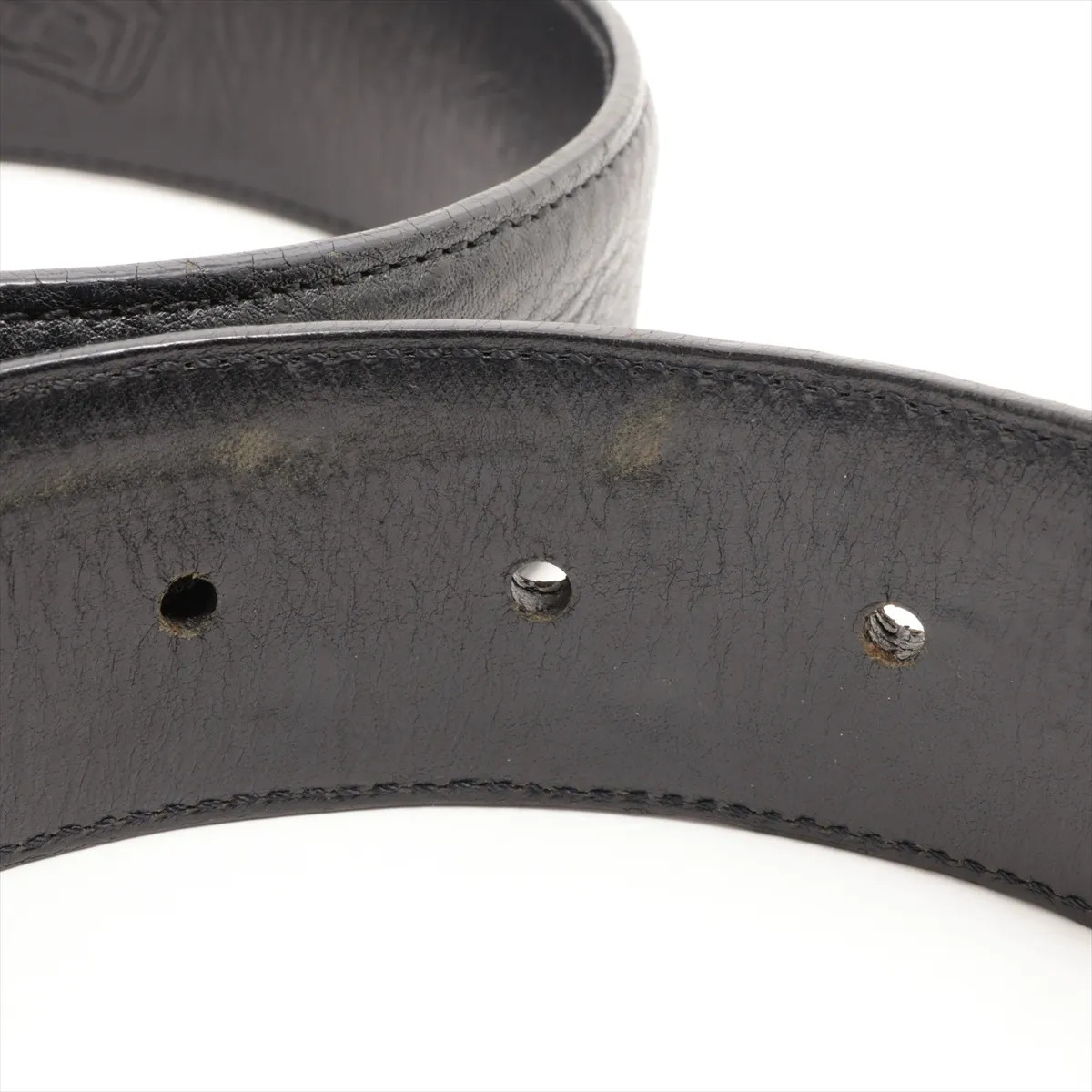 Chrome Hearts Classic Oval Cross Buckle Belt Leather & 925 size 34 black x silve thumbnail 8