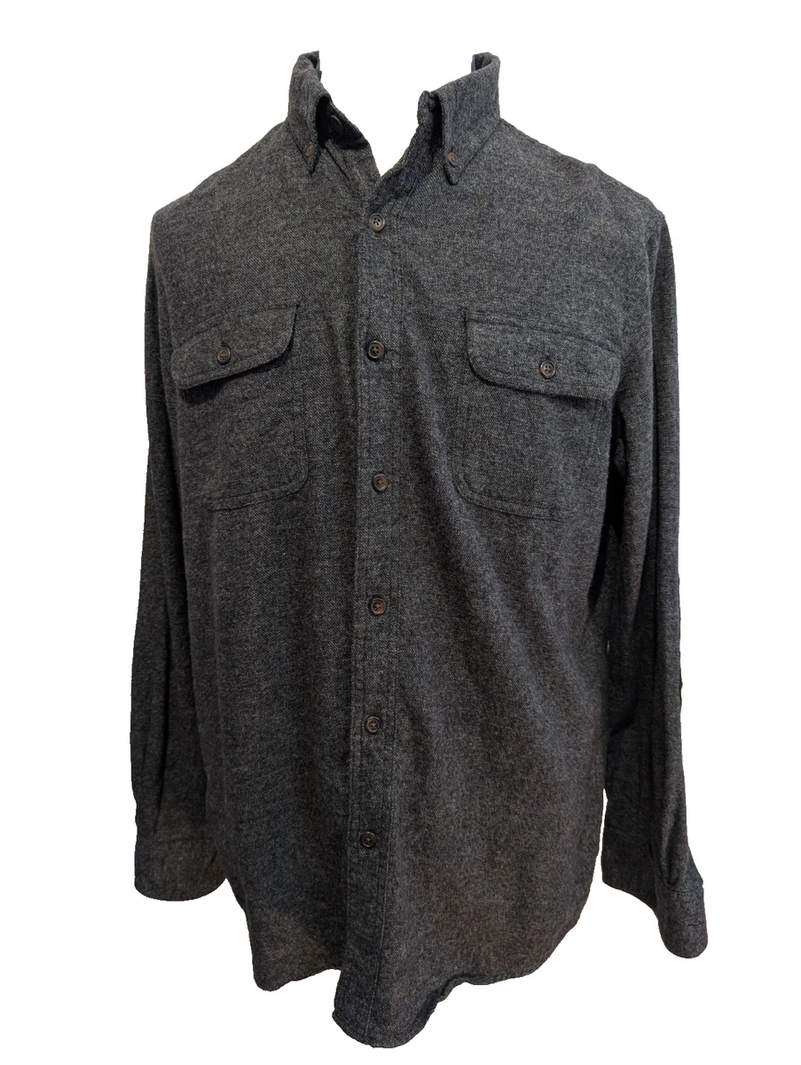 Chemise Chaps Homme Manches Longues Carreaux Marine / Kaki Taille L - Vêtements