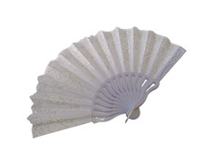 Lavender Purple Lace Folding Hand Fan Wedding Bridal Glitter Floral Elegant New