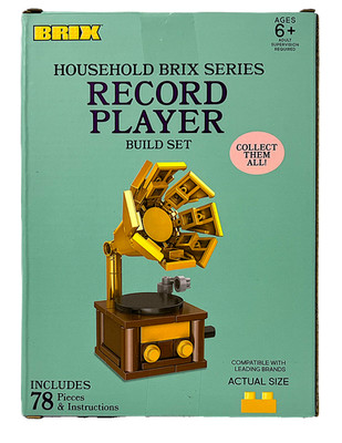 Brix Household Brix Series Record Player Build Set 78 Pieces & Instructions NIB
