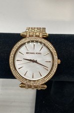 Michael Kors Darci MK3220 Women's Gold Tone Watch Mother of Pearl Dial 39mm