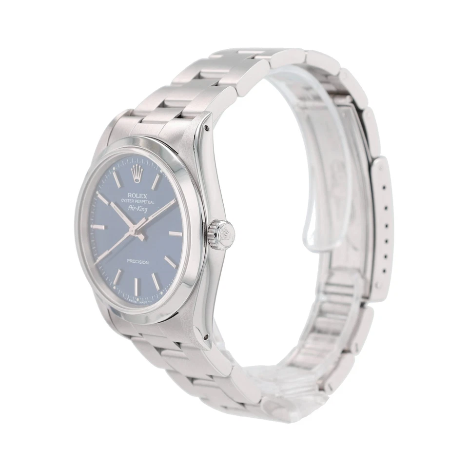 Reloj Rolex Oyster Perpetual Air-King 14000 Raro Azul Índice Suave Oyster 34mm Foto 3 de 4
