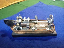 Rare Early J.H. Bunnell & Co. Flash Key Type 5-48 w/Brass Manufacturer's Plate