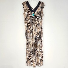 animal Print V-Neck Sleeveless maxi dress large