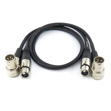 Right-Angle Male to Straight Female XLR Plug Cable - 2ft/2 Pack, Right Angle ...