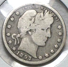 1897-O BARBER QUARTER DOLLAR 90% SILVER COIN
