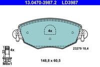 Bremsbelagsatz Scheibenbremse ATE Ceramic 13.0470-3987.2 FüR Mondeo Ford Jaguar