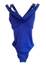 Mirella Royal Blue Women's Dance Leotard, Double Straps, Exc Condition 