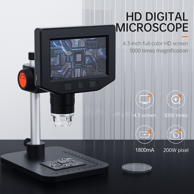4.3in Digital Microscope Camera HD Inspection Camera 1080P 1X-1000X Portable SET