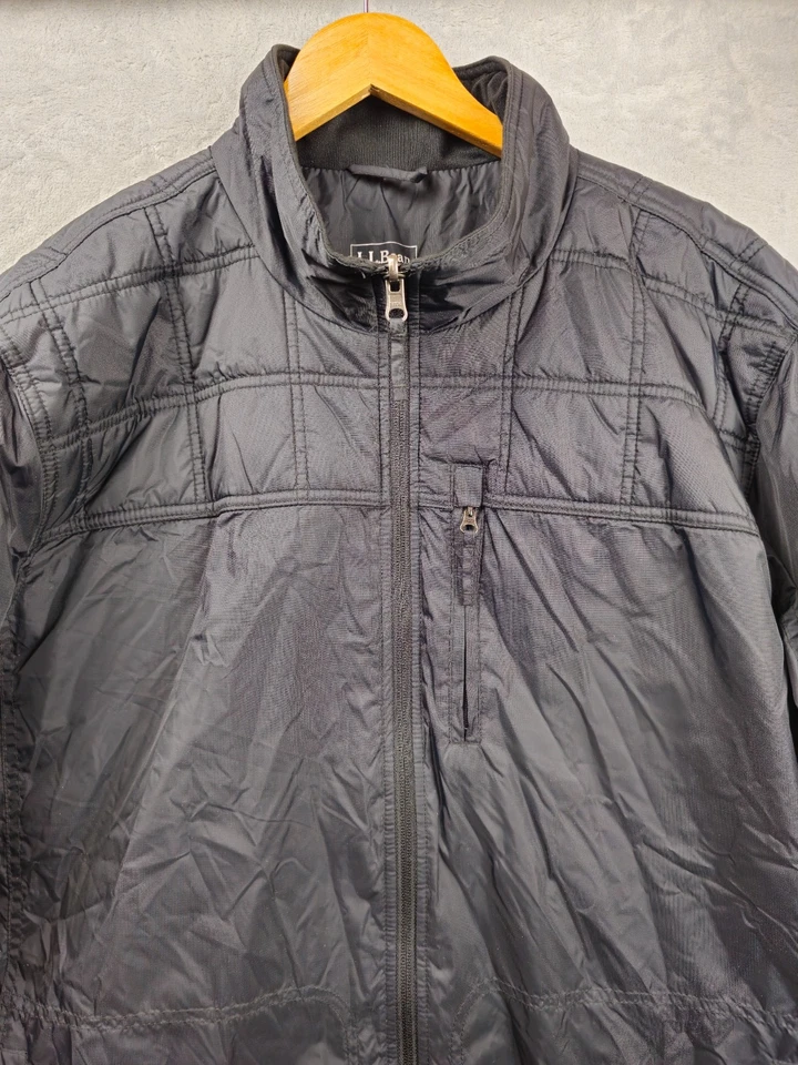 Chaqueta LL Bean PrimaLoft Packaway para Hombres 2XL Negra Acolchada Puffer Cremallera Completa Ligera Foto 2 de 4