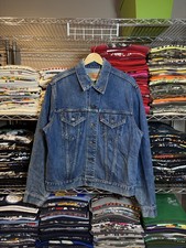 VTG 70s Levi's 2 Pocket Denim Trucker Jacket 529 Buttons Stamp Size Medium