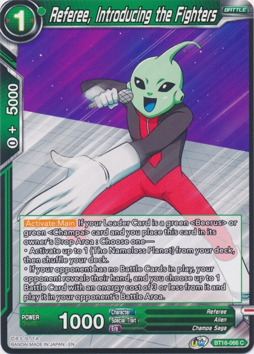 Referee, Introducing the Fighters BT16-066  Realm of the Gods DBS