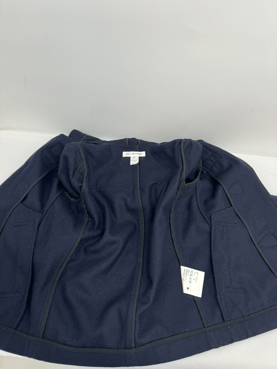Comme Des Garcons Shirt Duffle Coat Women's S Toggle Blue Hoodie