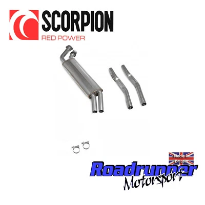 Silenciador de sección central de escape de acero inoxidable BMW 325i E30 Scorpion y tubos de enlace