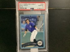 2011 TOPPS PRO DEBUT #263 MIKE TROUT BLUE 191/309 PSA 10 POP 15