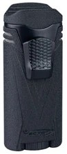 Black Crackle Matte Vector Ironquad Quad Flame Jet Torch Cigar Lighter - 9310