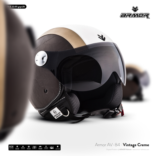 ARMOR AV-84 Vintage C. CASCHI Demi-JET Vespa CASCO HELMET Moto XS S M L XL  XXL | eBay