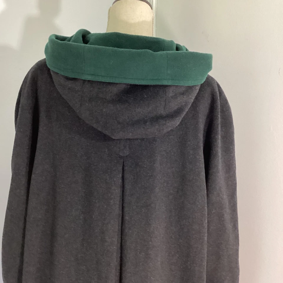 ABRIGO LARGO GRIS VINTAGE AÑOS 80 GOLDIX UE TALLA 44 CON CAPUCHA CACHEMIR LODEN Foto 4 de 4